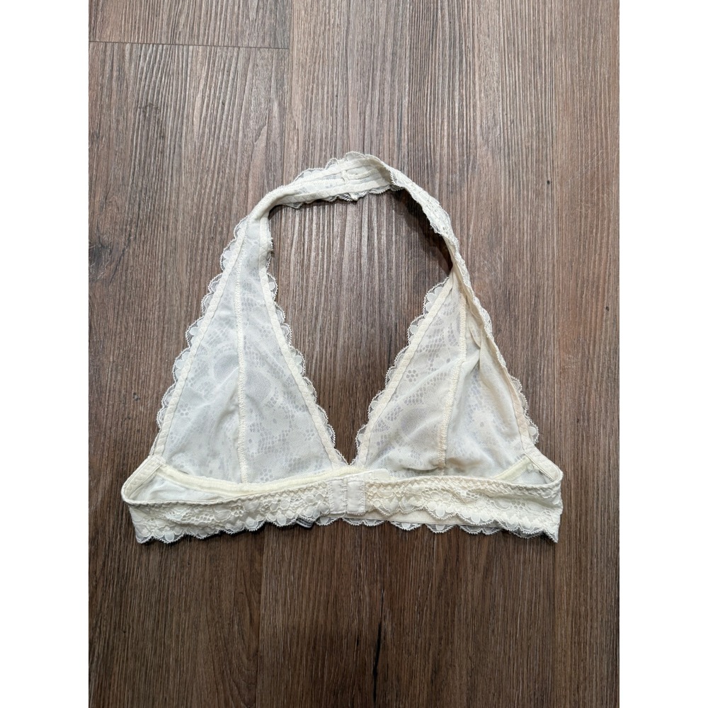 Intimately Free People Cream‎ Floral Lace Halter Bralette Ivory Medium M
